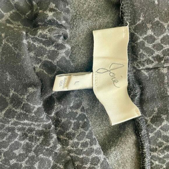JOIE LEGGINGS STRECH PANTS KEENA BLACK PONTE SNAKESKIN MID RISE TRENDY SZ L - Picture 4 of 14